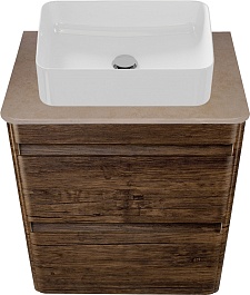 Style Line Тумба с раковиной подвесная Атлантика 60, старое дерево, столешница MI01 – фотография-1